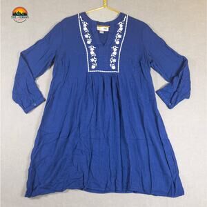 Old Navy Maternity A-Line Dress Blue Long Sleeve Women's Size Large